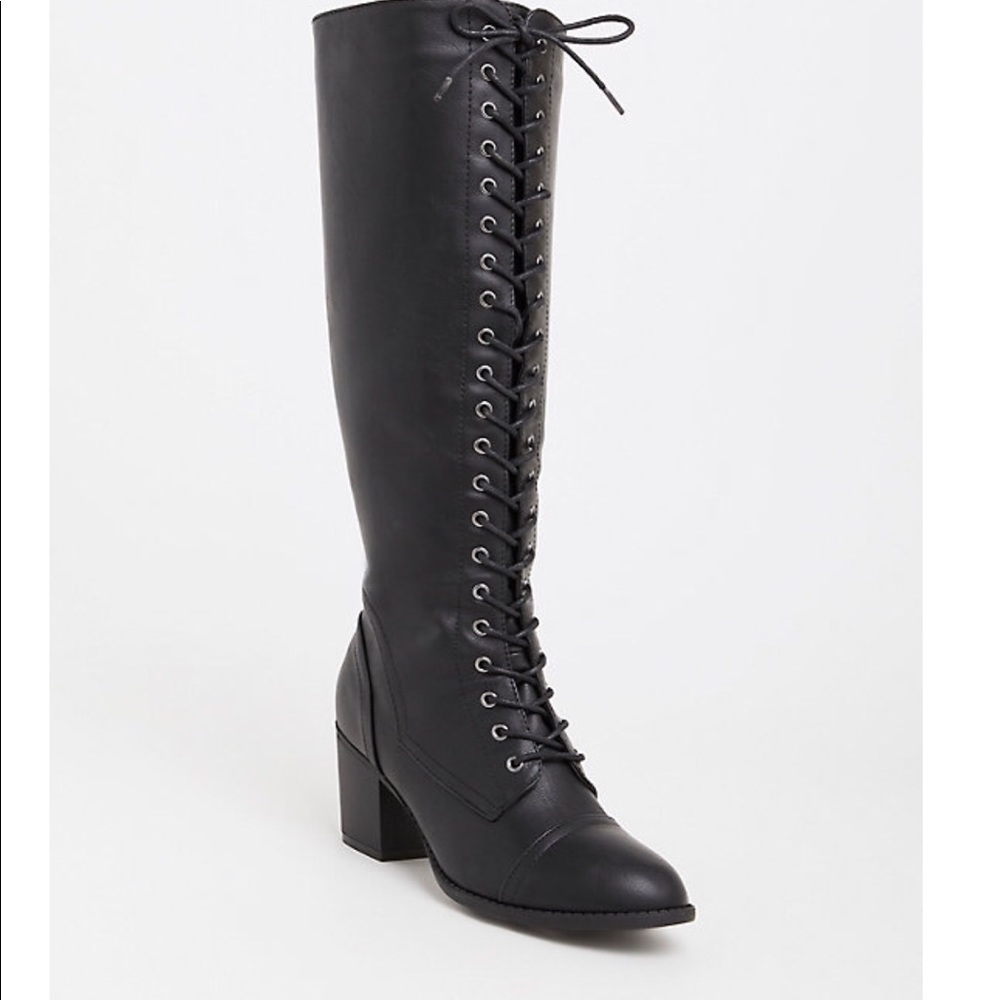 Black lace up boots